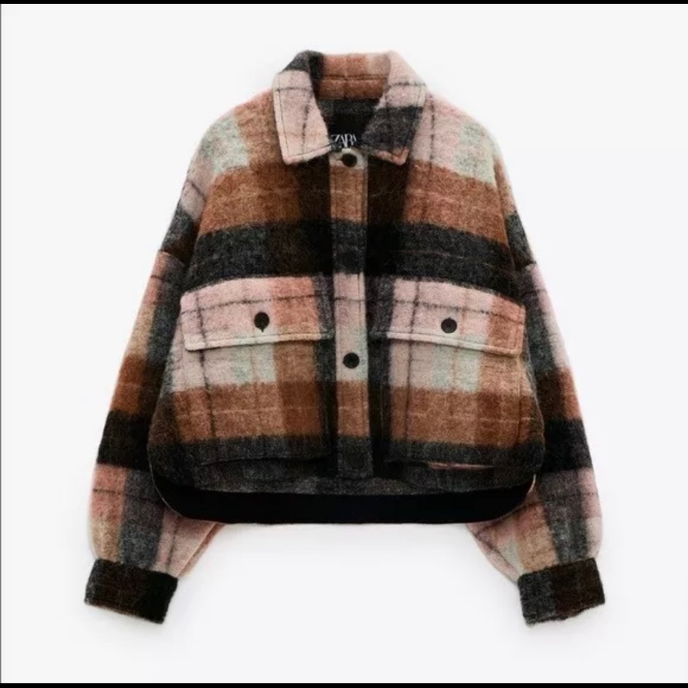 🔴SOLD🔴 ZARA CROPPED PLAID JACKET - Picture 5 of 8
